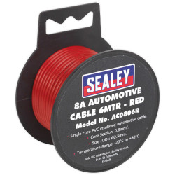 Sealey AC0806R Automotive Cable 8A 6mtr Red