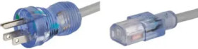 Device connection cable, North America, plug type B, straight on C13 socket, straight, SJT 3 x AWG 18, transparent, 3 m, 4300.09
