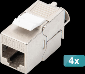 DN-93615-4 Cat.6a Keystone module, shielded, 4 pieces