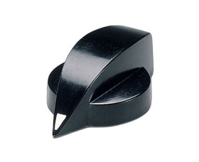 Pokrętło potencjometru oś: 6mm średnica: 23mm Wałek okrągły Czarny OKW