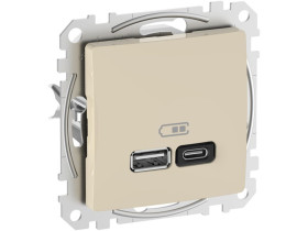 SEDNA DESIGN & ELEMENTS Gniazdo ładowania USB A+C 45W beżowe SDD112404 SCHNEIDER ELECTRIC
