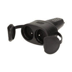 Hermetyczne, podwójne gniazdo gumowe 2P+Z, IP44, wersja Schuko,OR-AE-13117(GS)