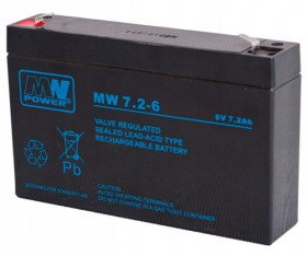 MW 7,2-6 akumulator żelowy AGM 6V / 7,2Ah