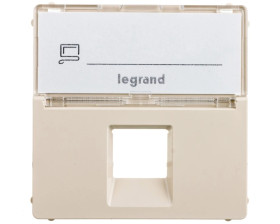 VALENA LIFE Plakietka gniazda komputerowego z etykietą kremowy 755471