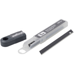 Wolfcraft 4207000 Profi Sharp Snap-off Blades 9mm Black 5pcs VPA-Certified