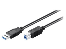 USB3.0-AB/1 Kabel USB 3.0 USB A wtyk, USB B wtyk 1m czarny