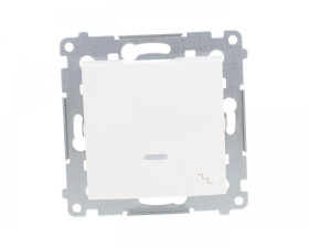 Simon 54 Łącznik schodowy z podświetleniem, szybkozłącza, biały IP20 DW6L.01/11