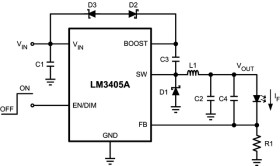 1.6-MHz, 1-A constant current buck LED driver with internal compensation