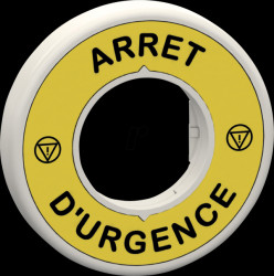 ZBY9W2B130 Illuminated legend for emergency off, 1x red LED, 24 V, ARRET D&#039;