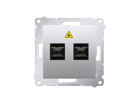 SIMON 54 Gniazdo światłowodowe / optyczne podwójne SC/APC (moduł) srebrny mat DGS2.01/43 KONTAKT SIMON