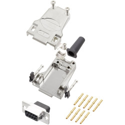 Encitech 6355-0048-11 D-Sub Receptacle Set Crimp 9-Pin 180&#xB0; 1pc