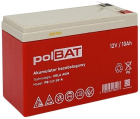 Akumulator VRLA AGM 12V 10Ah (żywotność 3-5lat) PB-12-10-A