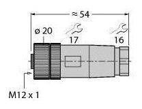 Turck 6904901 Złącze niekonfekcjonowane czujnika/aktuatora B8141-0/PG9, 1 szt.