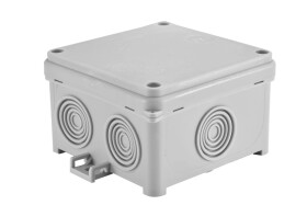 Puszka naścienna hermetyczna pusta 88x88x58mm IP54 z dławnicami zintegrowanymi bezhalogenowa szara N80x80F 35210002 /36szt./