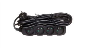 Przedłużacz 4-Gniazda Z/U 5M /H05vv-F 3G1/ Czarny Pc0415