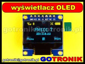Wyświetlacz OLED 0,96' SSD1306 dwukolorowy niebieski + żóty