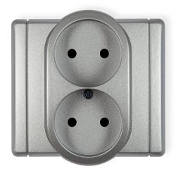 Gniazdo podwójne bez uziemienia 2x2P