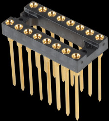 10031404 IC precision 16-pin socket, WireWrap, gold-plated
