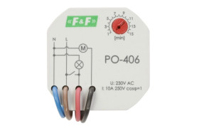 Przekaźnik czasowy 1Z 10A 1-15min 230V AC opóźnione odpadanie PO-406