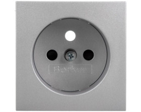 B.Kwadrat/B.7 Płytka czołowa gniazda z/u z przesłonami styków aluminium 3965768994