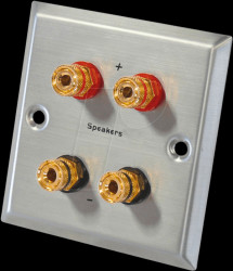 205099 LS wall connection panel, 4 banana sockets