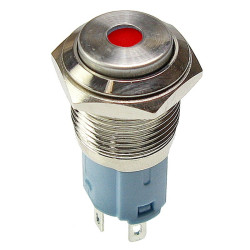 Przycisk metal. JH16-09 czerwony monostabilny podświetlany chwilowy