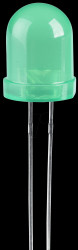L-793GD LED, 8 mm, wired, green, 70 mcd, 50°