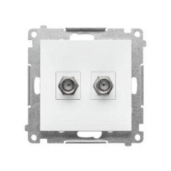 Simon 55 Gniazdo antenowe typu F” podwójne (moduł). Do instalacji indywidualnych. Biały mat TASF2.01/111