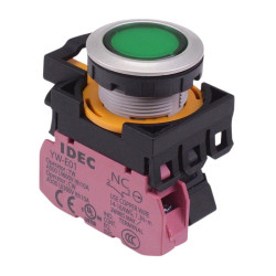 CW4L-M1E01Q4G Green 24V illuminated Metallic Momentary Push Button Switch 1NC IP65 IDEC