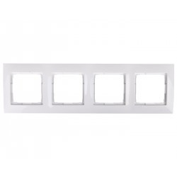 Simon 54 Premium Ramka poczwórna biała do karton‑gips DRK4/11