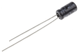 Kondensator 10μF 25V dc Radialny, Otwór przelotowy RS PRO roztaw: 1.5mm 4 (Dia.) x 7mm