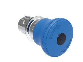 Metalowy przycisk grzybkowy podświetlany odblokowanie przez obrót fi40mm normalne zatrzymanie Niebieski LPSBL6646