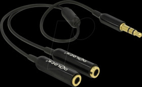 65356 Audio cable, 3.5"mm jack plug to 2x coupling, 0.25 m