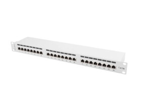 Patch panel 24 PORT 1U kat.5e ekranowany szary PPS5-1024-S