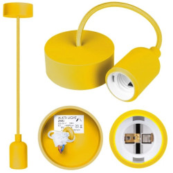 Lampa wisząca zwis sufitowy E27 silikonowa żółta