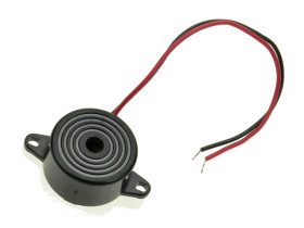 Buzzer piezoelektryczny; FYE248; 85 dB (d=0,3m); 12V; 15mA; fi 22,7mm; 5kHz; na panel; ciągły; z generatorem; przewody; 12mm; Ro