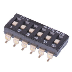 DMR06TV APEM 6-Way Surface Mount 2.54mm DIP Switch SPST
