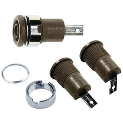 St&#xE4;ubli 233070-27 SLB4-F/A safety jack socket built-in brown &#xD8;4mm 1 pc