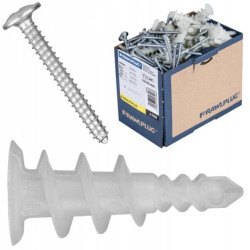 Kołki ślimakowe samowiercące do płyt G-K nylonowe 16x36mm z wkrętem 3,9x32mm 100szt. DRA-01 RAWLPLUG