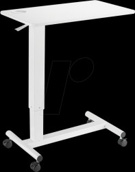 EO0041 Sit/stand workstation, height adjustable, on wheels, white