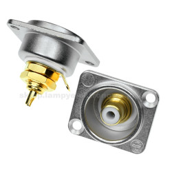 Gniazdo RCA do chassis Gold Silver Neutrik biały