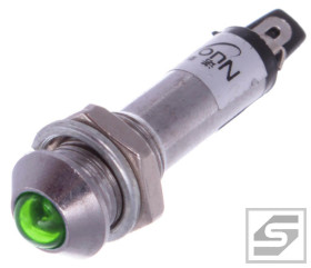Kontrolka LED IND8-24G-A;24VDC;IP40 wypukła;metal;zielony;otw.m. 8.2mm