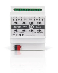 Moduł wejść binarnych KNX-BIN24 dla systemów automatyki KNX, 8 wejść, Satel