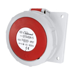 Gniazdo tablicowe skośne 63A/400V 5P IP67 6h 3P+N+Z GTS 63/5 921828