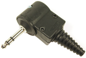 Złącze Jack 6,35 mm Męski Stereo Montaż na kablu Czarny