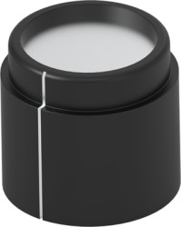 Rotary knob, 6.35 mm, plastic, black, Ø 14 mm, H 13 mm, 6-1437624-0