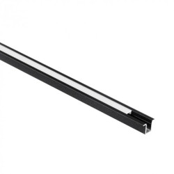 Profil PW01 podtynkowy czarny + klosz mleczny 1m