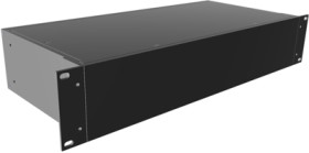 Aluminum enclosure, (L x W x H) 89 x 422 x 203 mm, black (RAL 9005), IP32, RM2U1908SBK