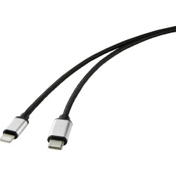 Renkforce RF-4353446 USB cable USB 2.0 USB-C to Lightning 1m Black