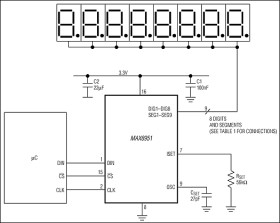 Serially Interfaced, +2.7V to +5.5V, 5- and 8-Digit LED Display Drivers